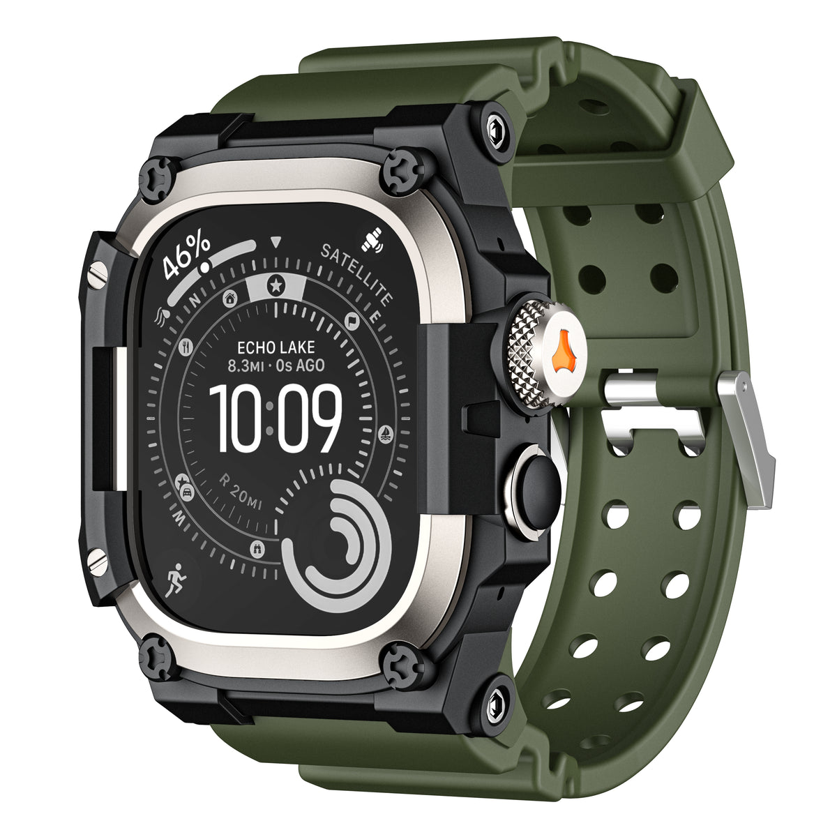 Machrono For Apple Watch Case with Band - TPU Metal Shockproof Cover 49mm