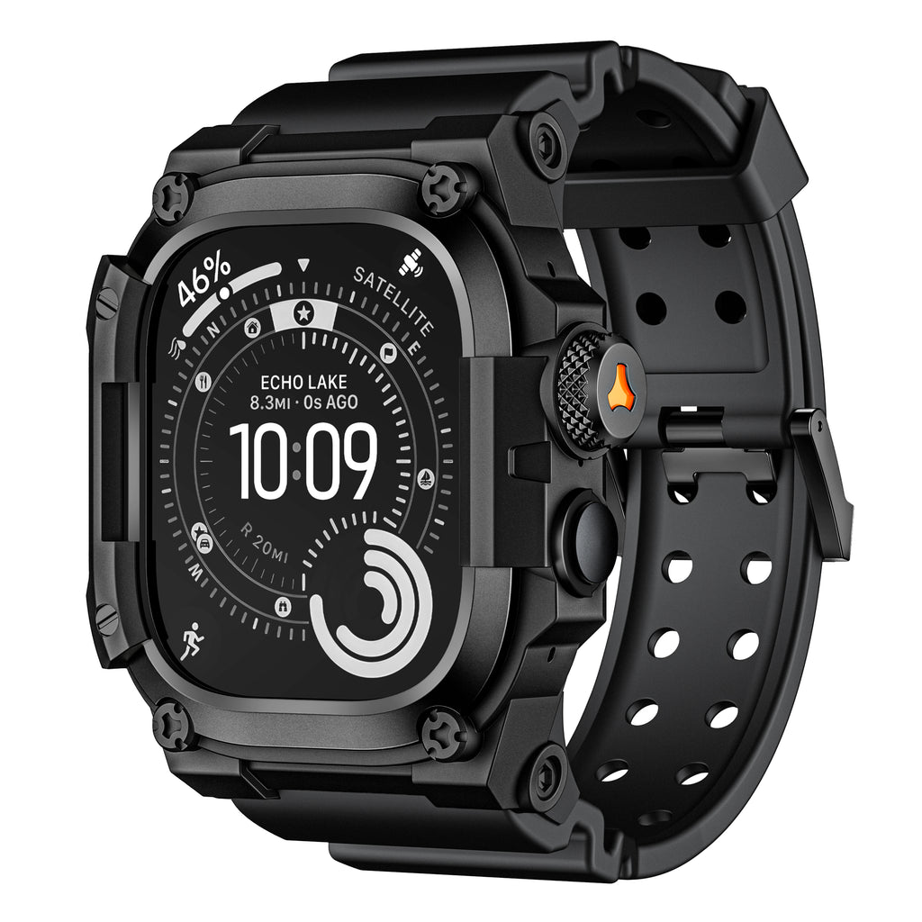 Machrono For Apple Watch Case with Band - TPU Metal Shockproof Cover 49mm