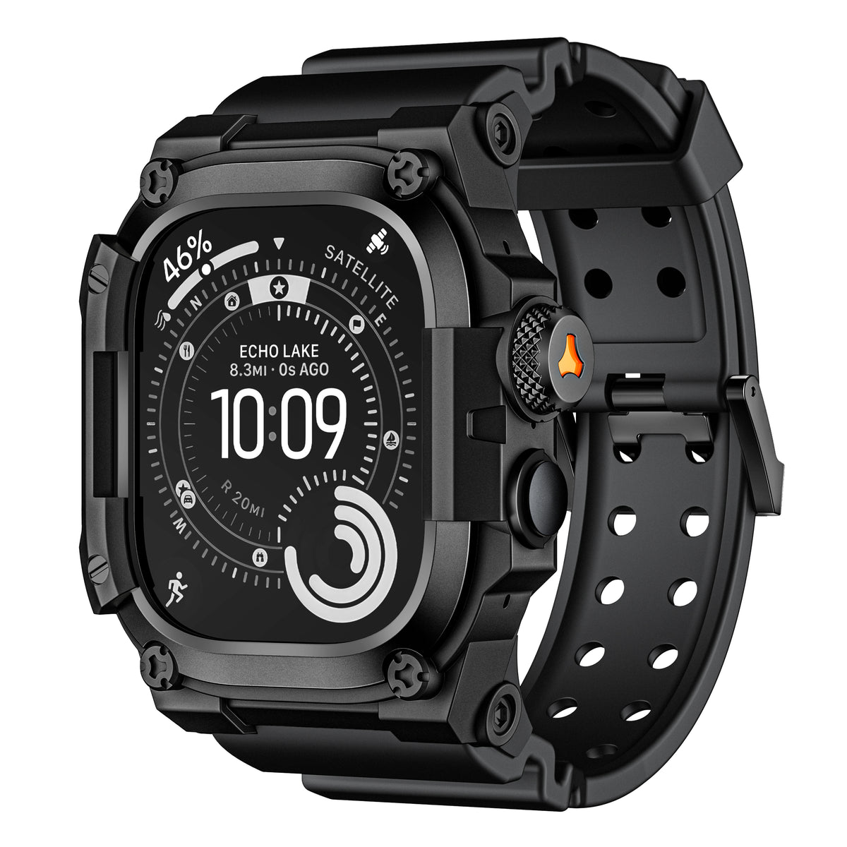 Machrono For Apple Watch Case with Band - TPU Metal Shockproof Cover 49mm