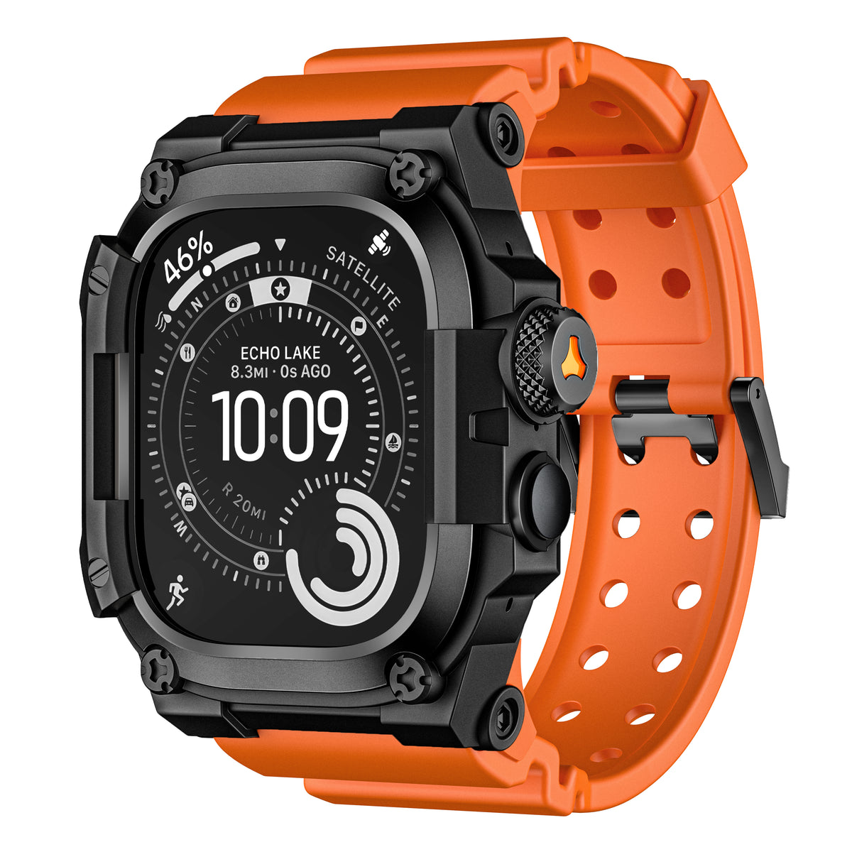 Machrono For Apple Watch Case with Band - TPU Metal Shockproof Cover 49mm
