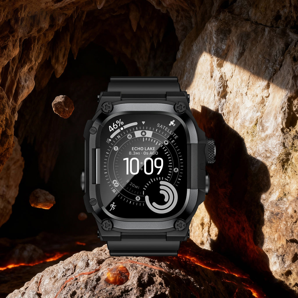 Machrono For Apple Watch Case with Band - TPU Metal Shockproof Cover 49mm