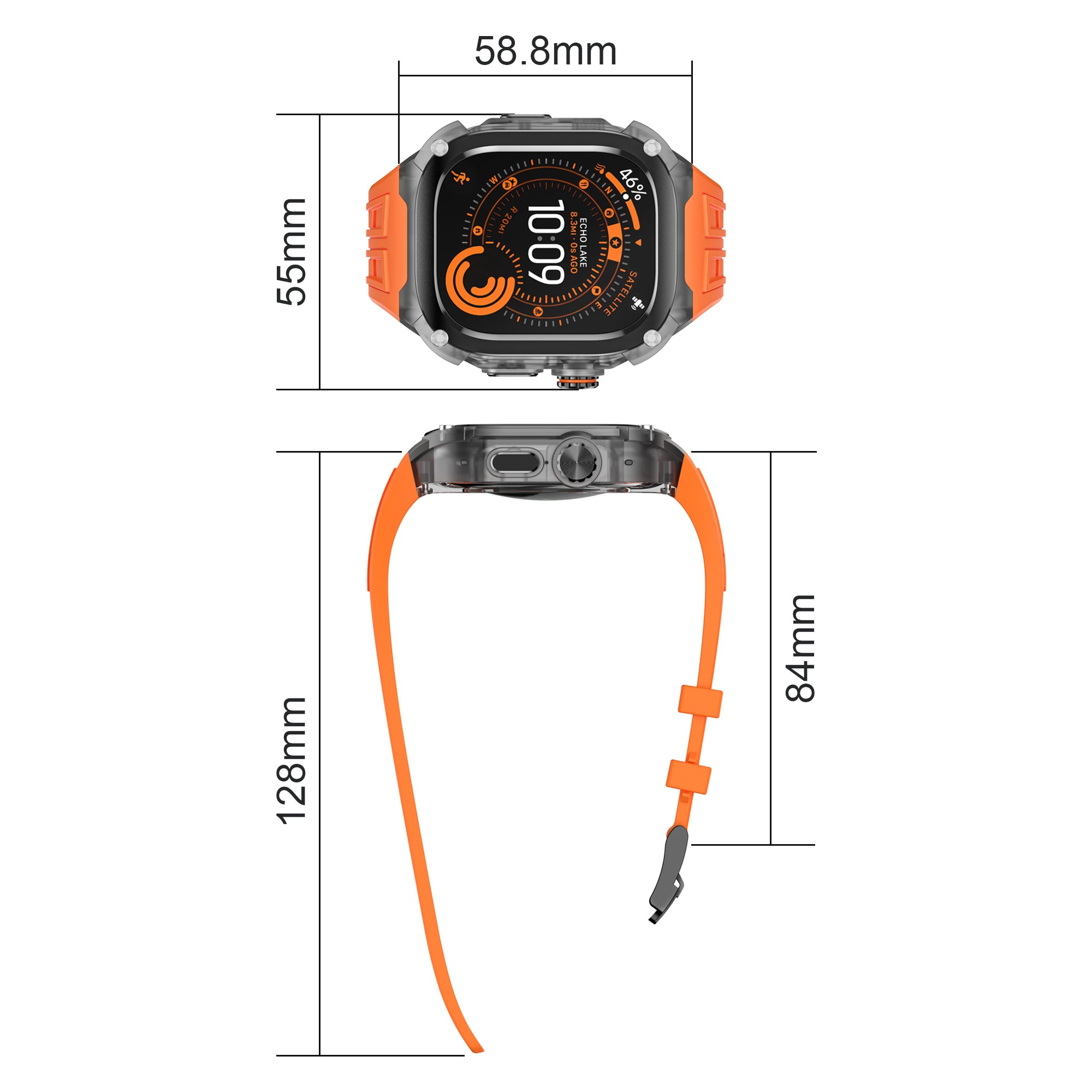 Machrono For Apple Watch Ultra Case with Band - TPU Shockproof Cover 49mm